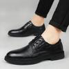 Large Size Men's Casual Pointed British Brock Leather Small Leather Shoes