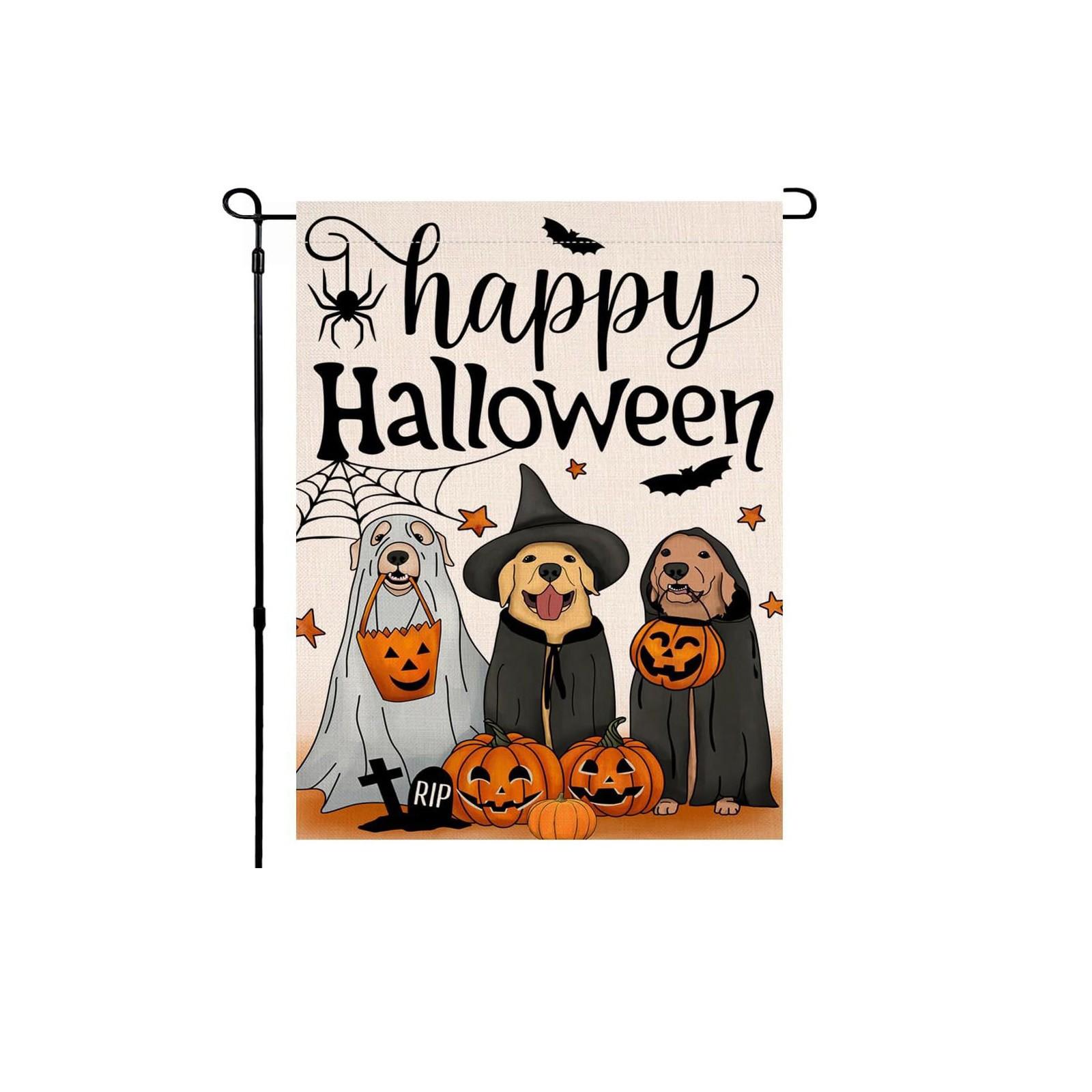 

Флаг для сада на Хэллоуин 11,8x1,7,7 дюйма вертикальный двухсторонний сезонный декор двора для использования на открытом воздухе One Size