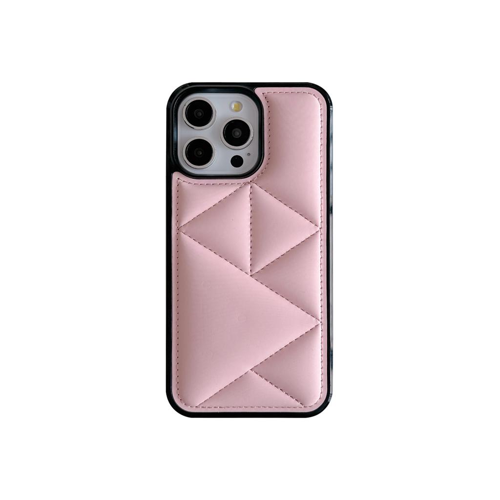 Suitable for iPhone15 mobile phone case 13Pro three-dimensional geometric prismatic solid color leather case 14plus all-inclusive anti-drop
