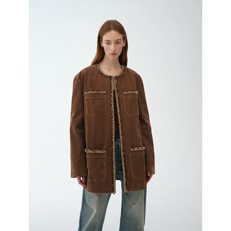 

Retro Flocked Denim Sequin Blazer L