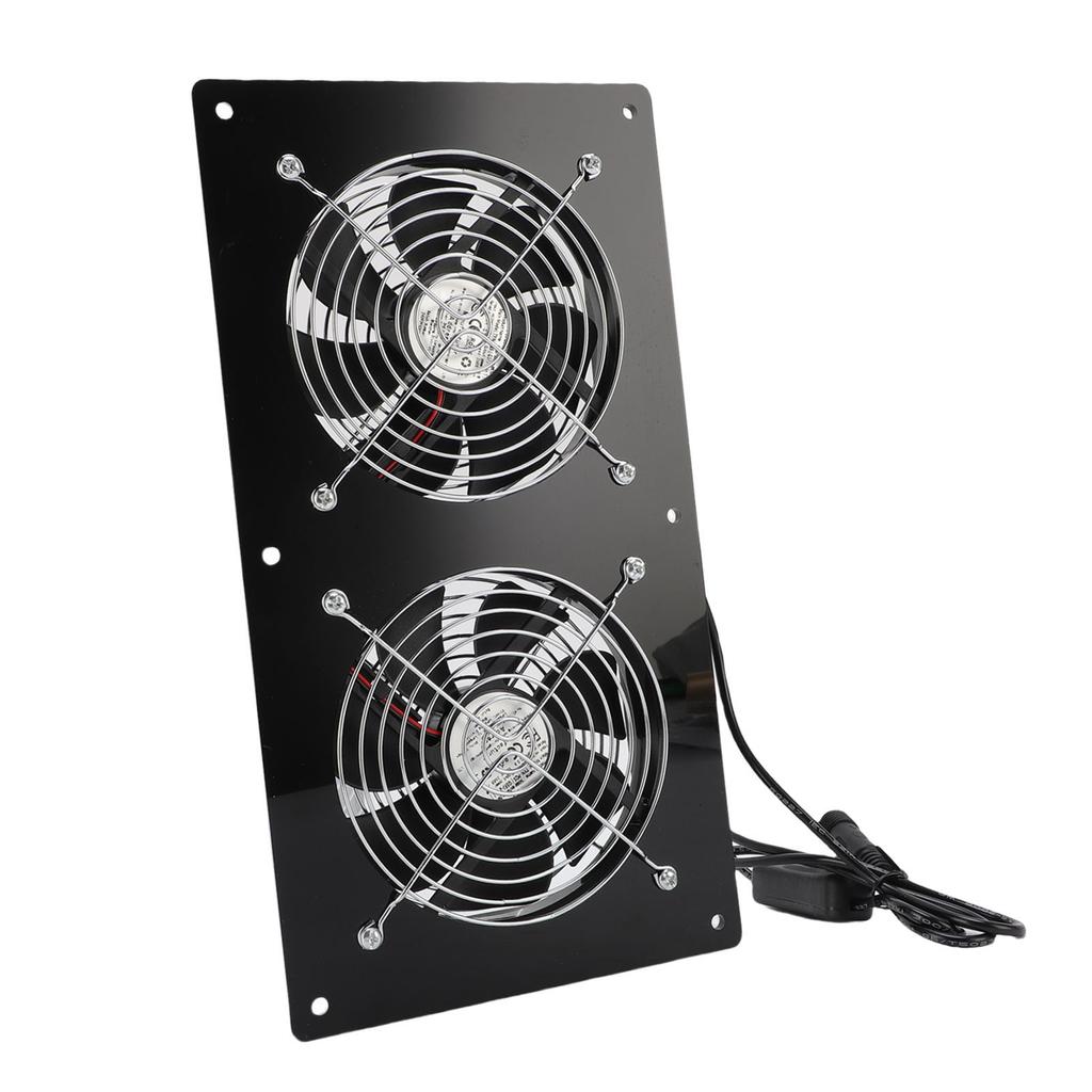 Solarbetriebener Abluftventilator 15W Monokristallines Silizium Solarmodul Doppelventilator-Set für Tierhaus Hühnerstall