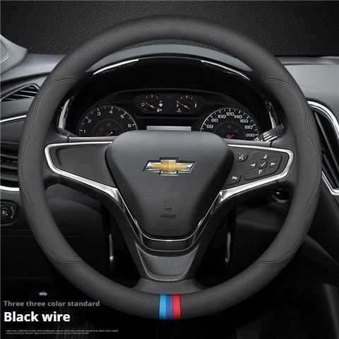 Car Leather Steering Wheel Cover for Chevrolet Montana Trailblazer EV SS RS Silverado RST Equinox RS LT Bolt EUV Blrzer 38cm