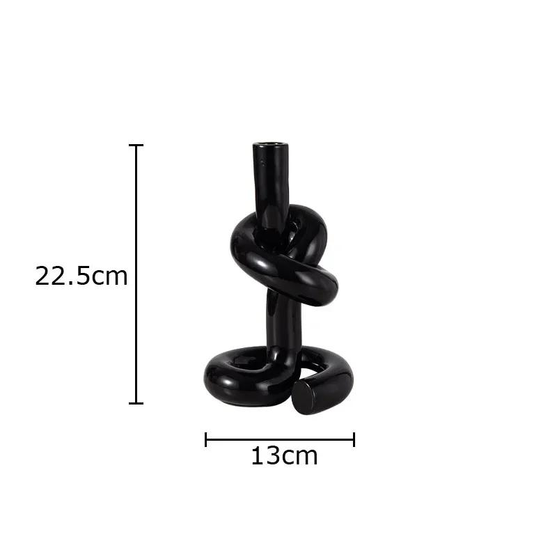 

Creative Twisted Knot Candle Holder Ornaments Simplicity Ceramic Candlestick Desk Decoration Wax Melt Burner Aroma Container 1Pc