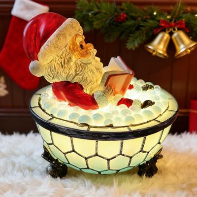 Weihnachten Santa Schaumbadlampe Buch lesender Weihnachtsmann LED-Nachtlicht Heim Büro Feiertagsparty Desktop-Dekoration Geschenk für Buchliebhaber