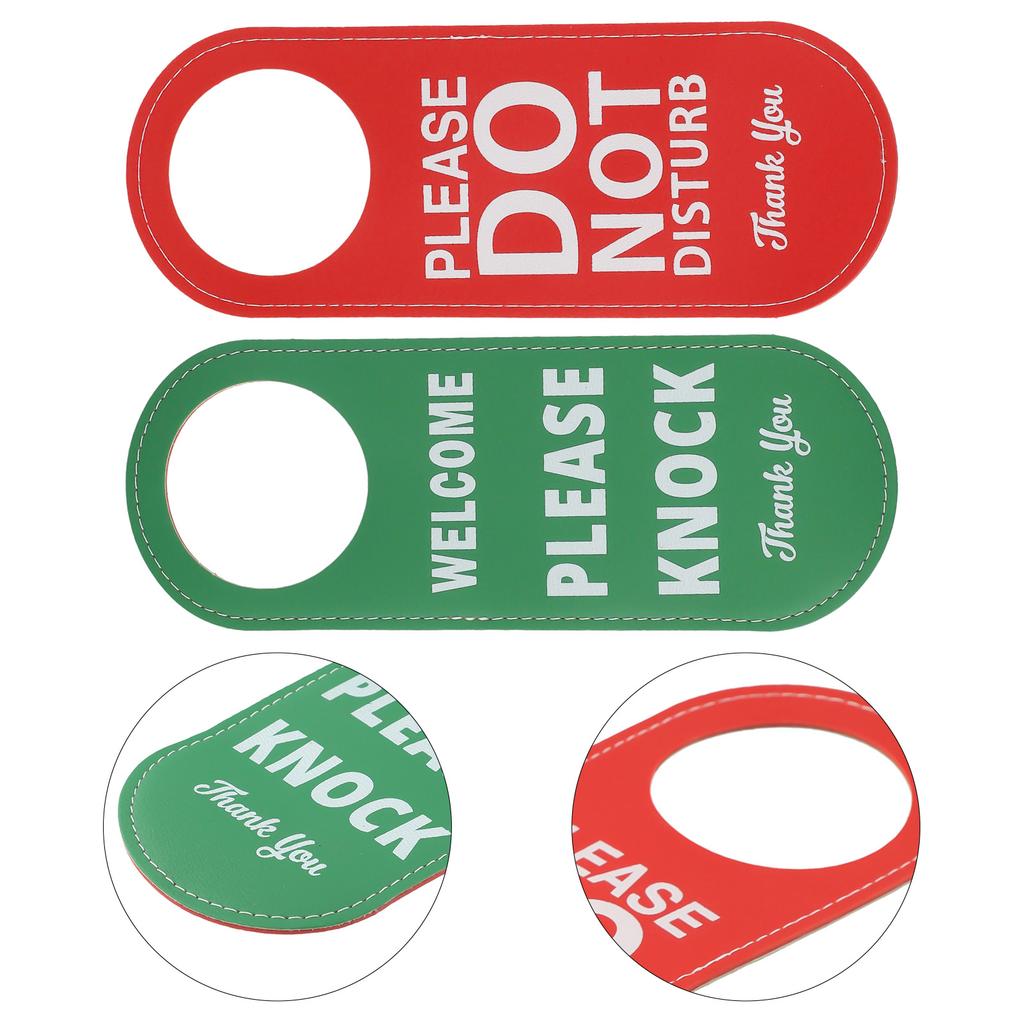 1pc Do Not Disturb Please Knock Signs Leather Door Sign Door Knobs Meeting Room Door Hanger Tags Label For Hotel Bar Mall