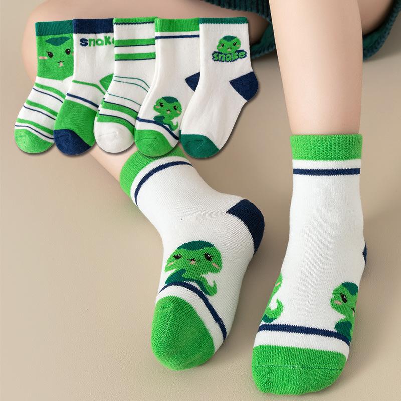 5 Pairs Baby Cotton Socks Soft Cartoon Short Socks For Newborn Toddler Kids Boys Girls Age 0-10 Years Cute Sports Ankle Socks