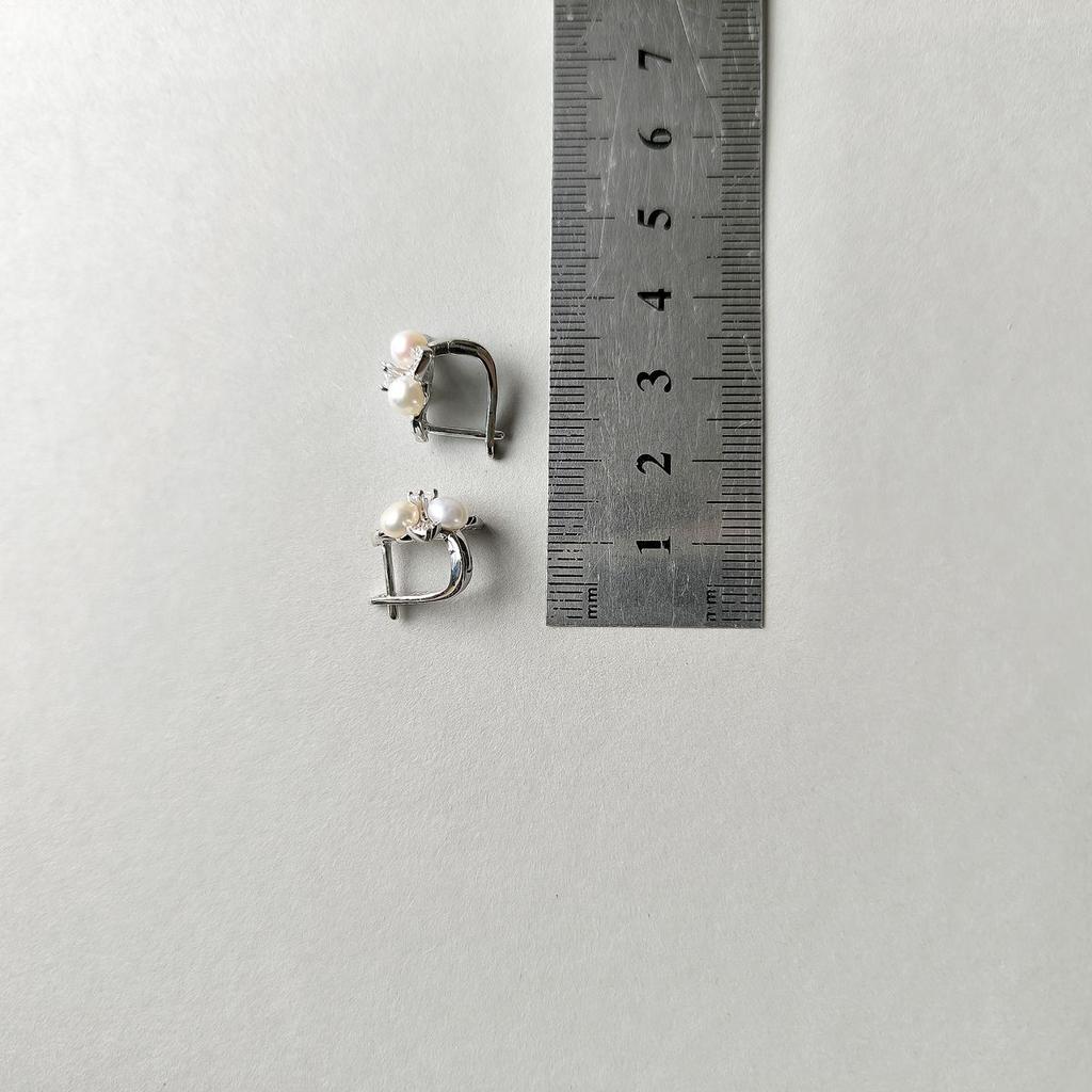 Cercei din argint cu perle naturale, zirconiu cubic (2160267)