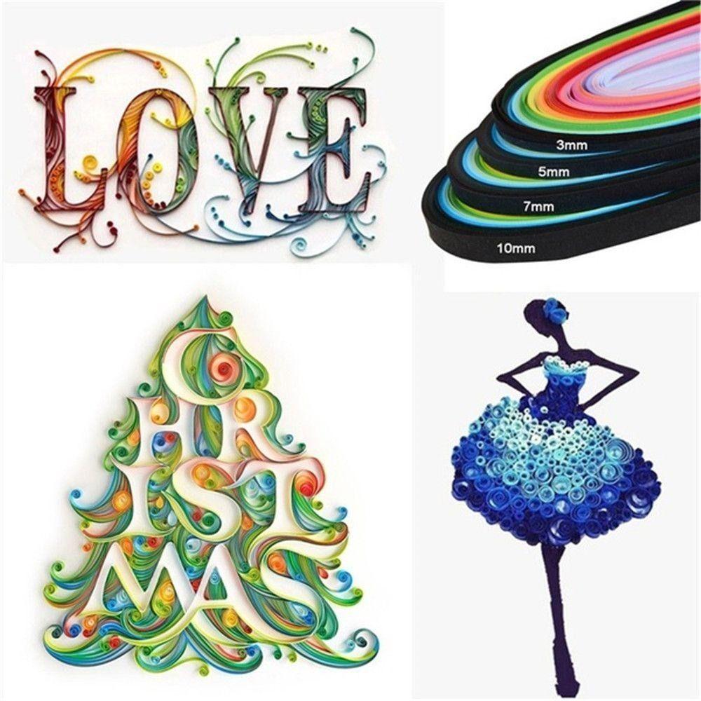 180Ocs 3/5/7/10mm Quilling Paper DIY Origami Creative Colorful Strips  Quilling Tools