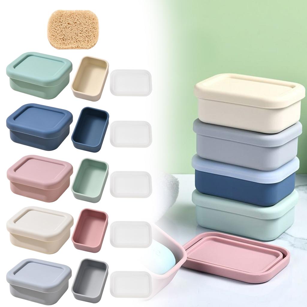Silicone Soap Box, Outdoor Travel Multifunctional Portable Storage Box, Plastic Soap Box, Draining Soap Box