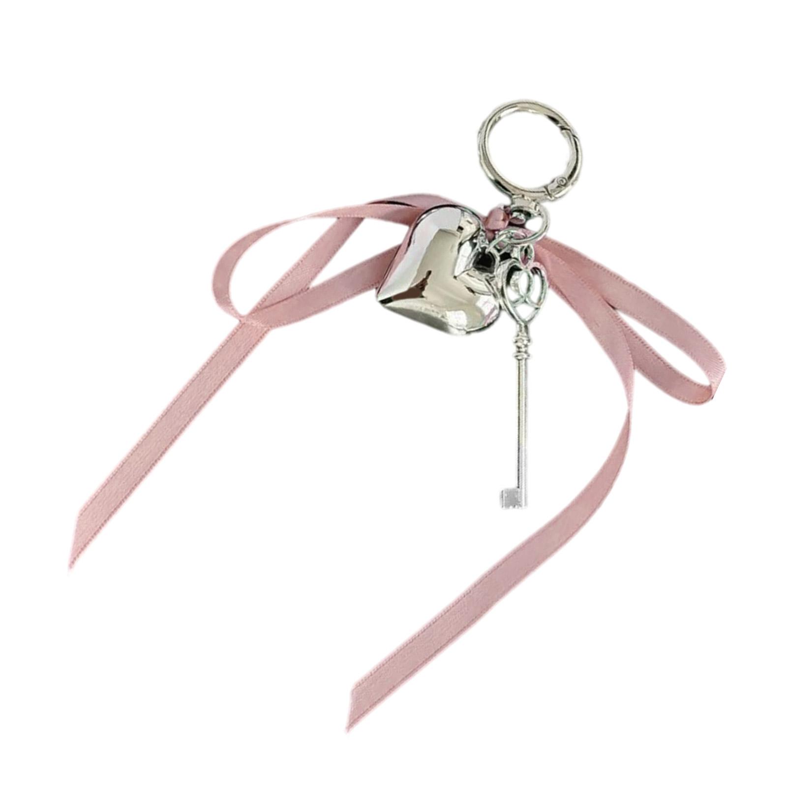 

Stylish Love Heart Keychain Charm Pendant Fashion Accessory Portable for Bags And Keys Sturdy Alloy Materials Daily Use розовый