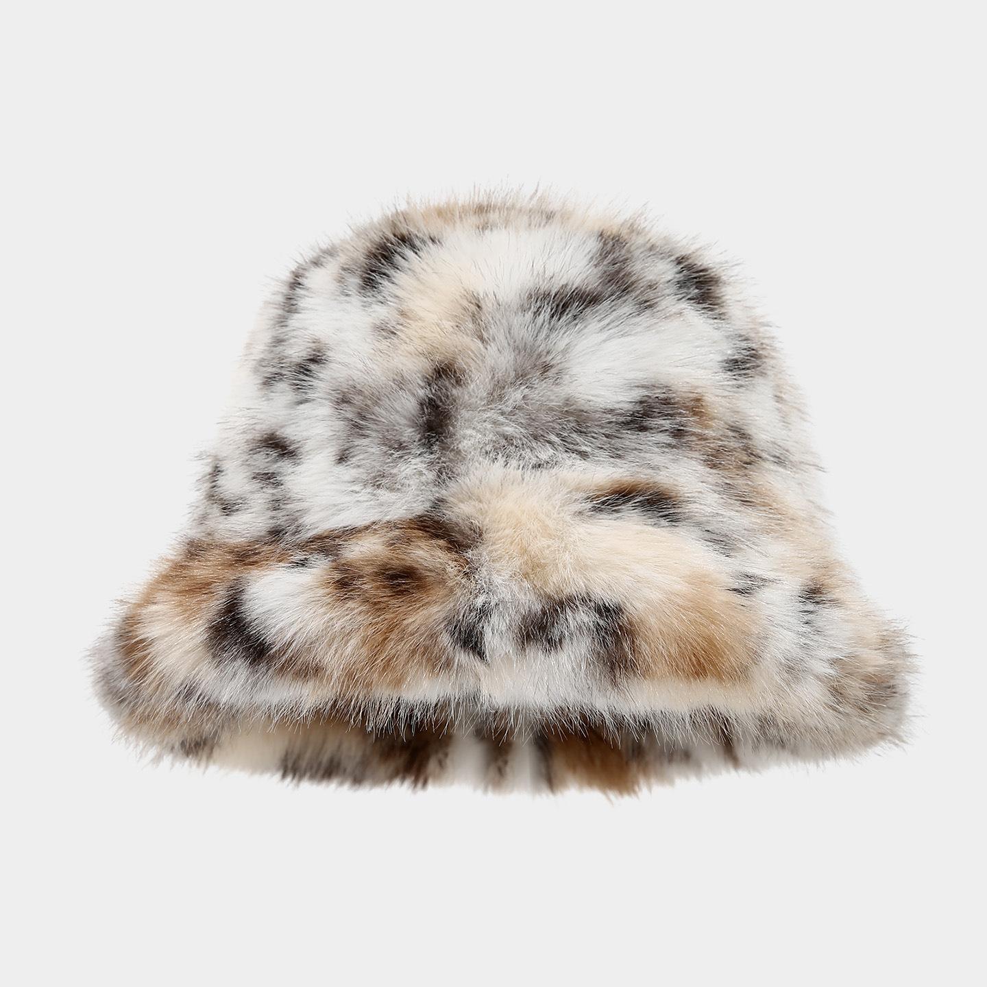 

Панама женская зимняя новая теплая корейская версия универсальная для лица маленькая шляпа осень и зима длинная плюшевая шляпа-ведро average size леопардовый