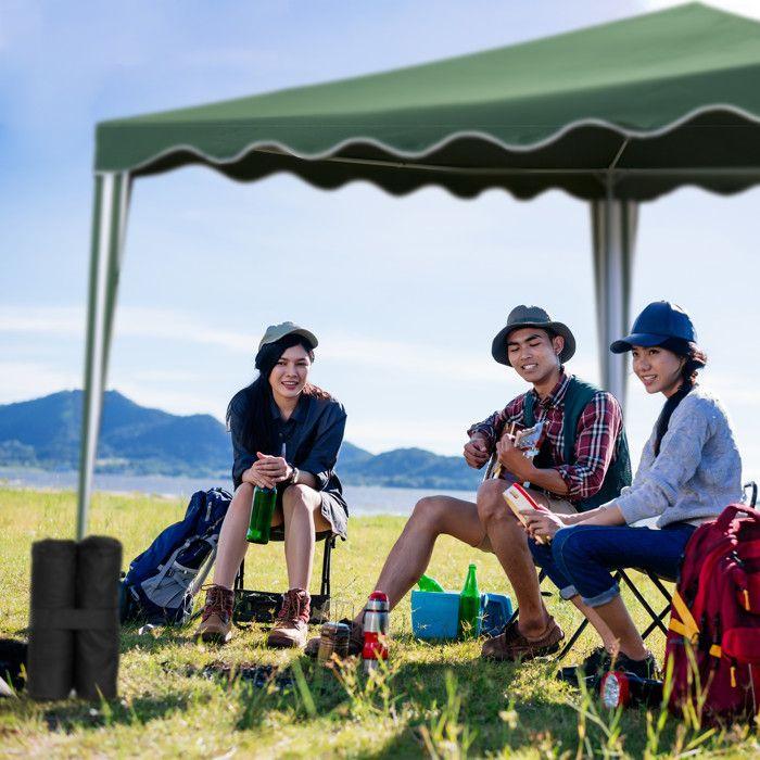 Relaxdays Poids De Lestage De Pavillon, Jeu De 4, Lestage Pour Tentes, À Remplir De Sable, Pierres, 10 Kg Par Pied, Noir