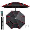 Double Fishing Sun Umbrella With Storage Carry Case 360-Degree Rotation Fishing Canopy Waterproof Sunscreen Fishing Umbrella