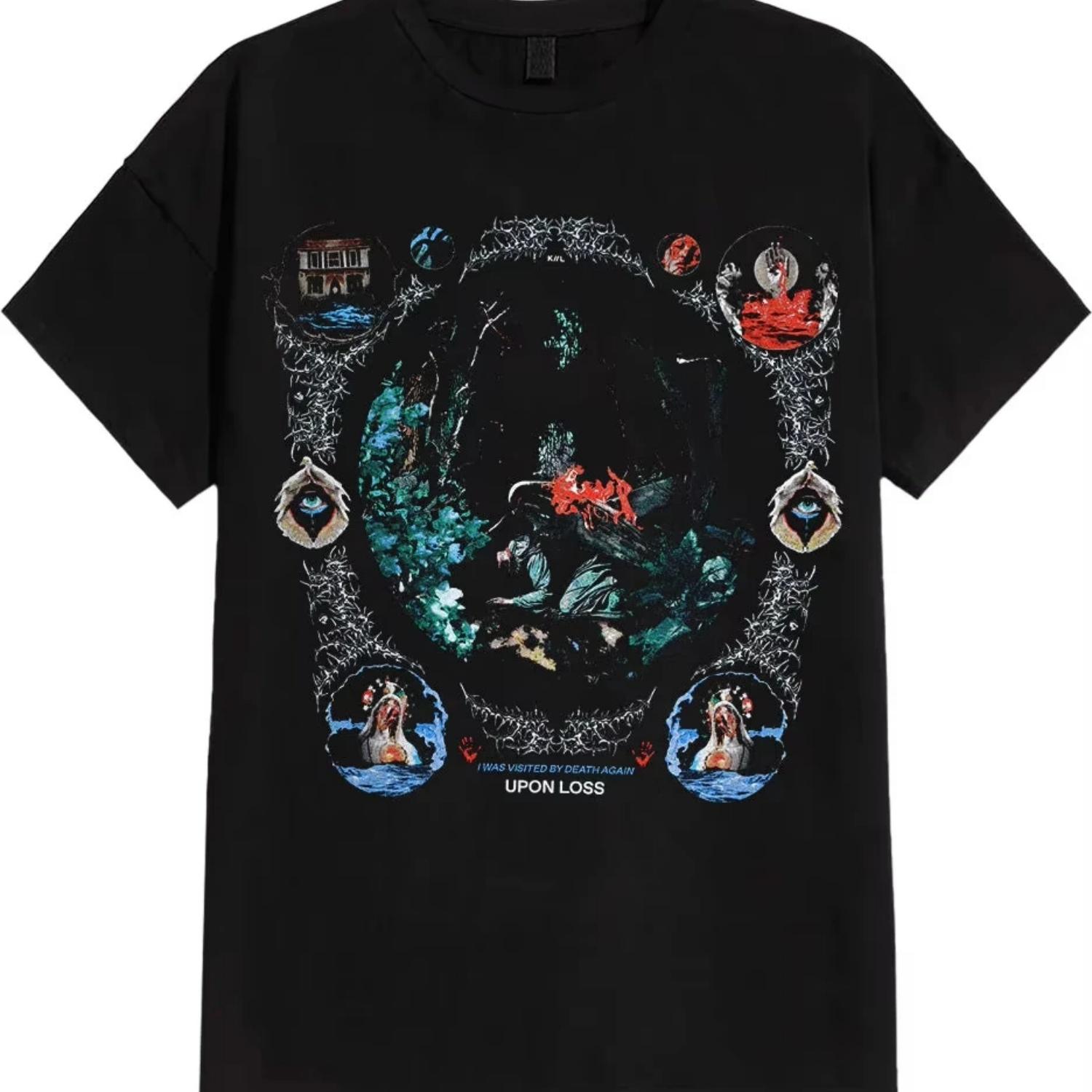 

Американский хип-хоп уличная мужская футболка с принтом группы Knocked Loose оверсайз с короткими рукавами мужская женская унисекс Y2k футболка мужская одежда XXXXXL чёрный