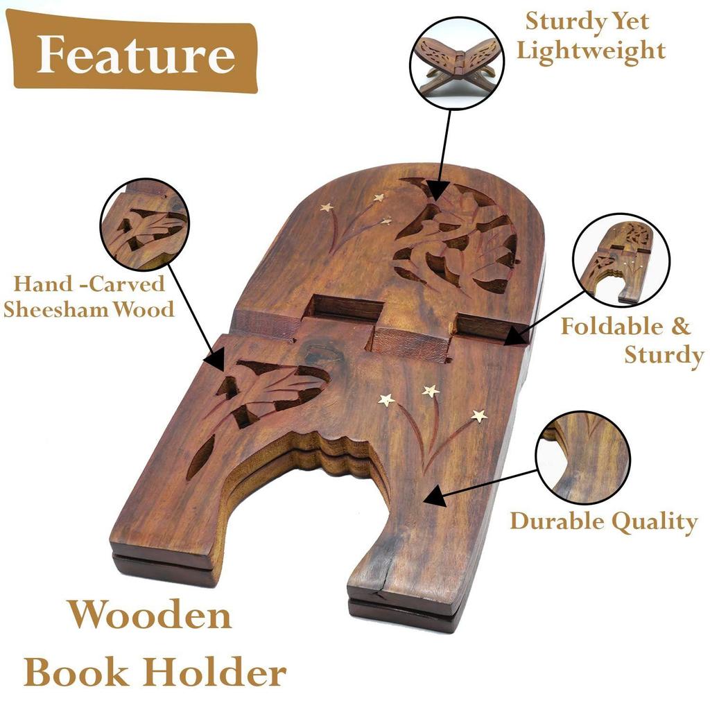 Premium Pakka Sheesham Wooden Rehal | Religious Holy Book Stand Holder
