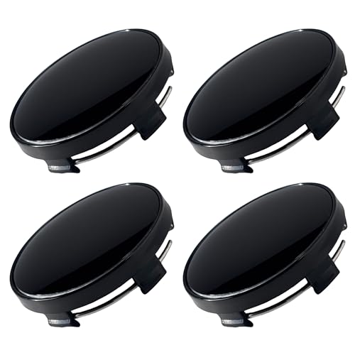 

tonra Колпак центра колеса Плоский Внешний диаметр 60 мм Диаметр отверстия ступицы Внутренний диаметр 56 мм Комплект из 4 штук Алюминиевый колпак центра колеса Уплотнитель 56 мм Черный Черный x Черный