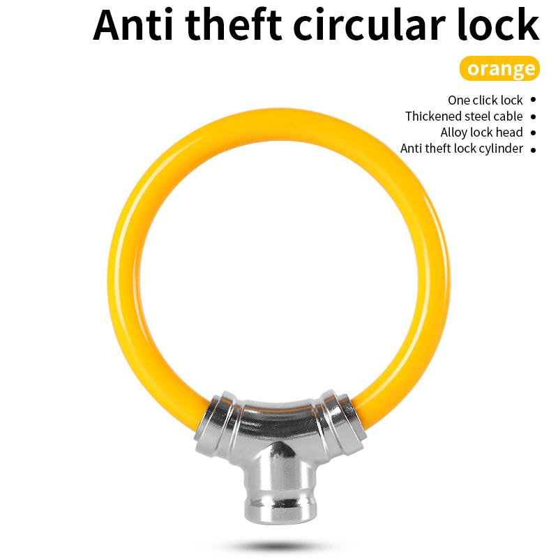 

Bicycle Lock for Mountain Bikes Road Bikes & Electric Bikes Thickened Steel Cable & Alloy Ring Waterproof Anti-Cut Anti-Theft помаранчевий