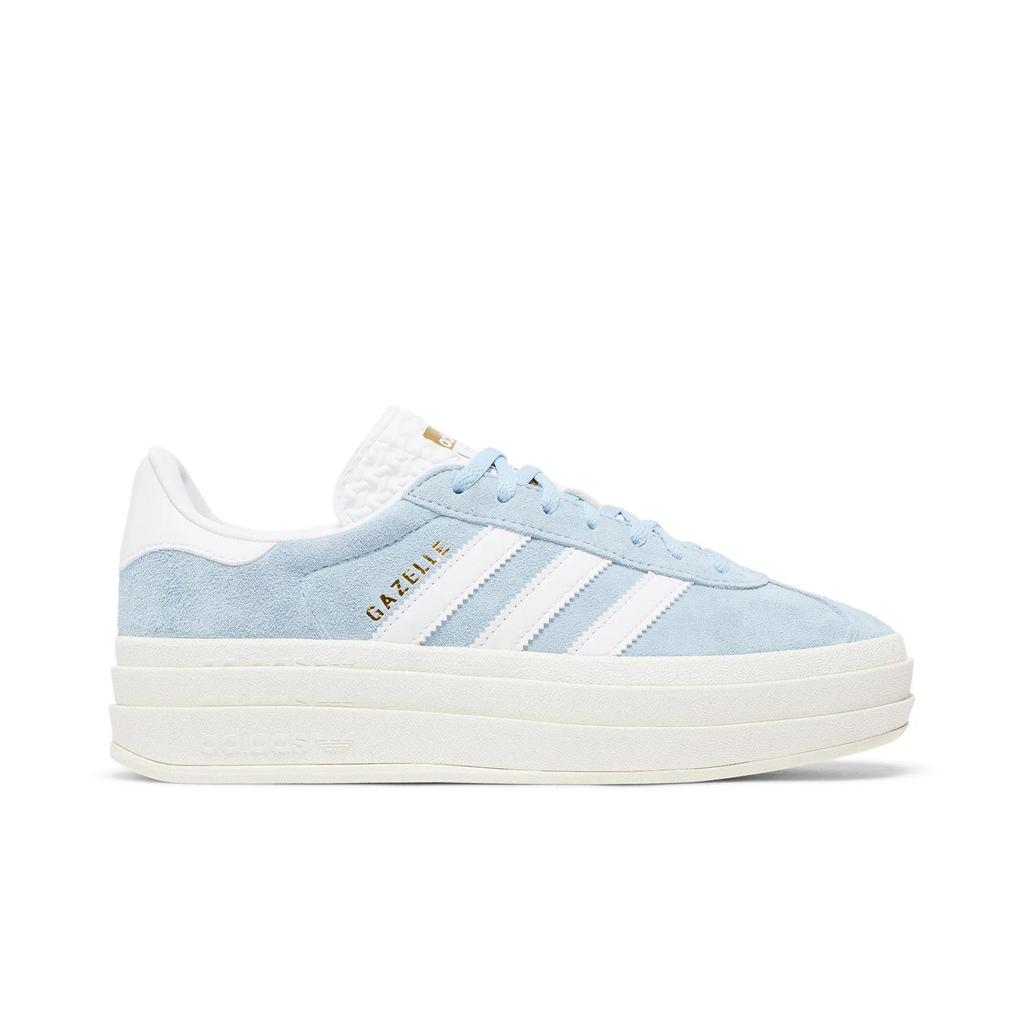adidas Womens Gazelle Bold 'Clear Sky' (women's sizes) Clear Sky / Cloud White / Gold Metallic Skate Shoes ID6991