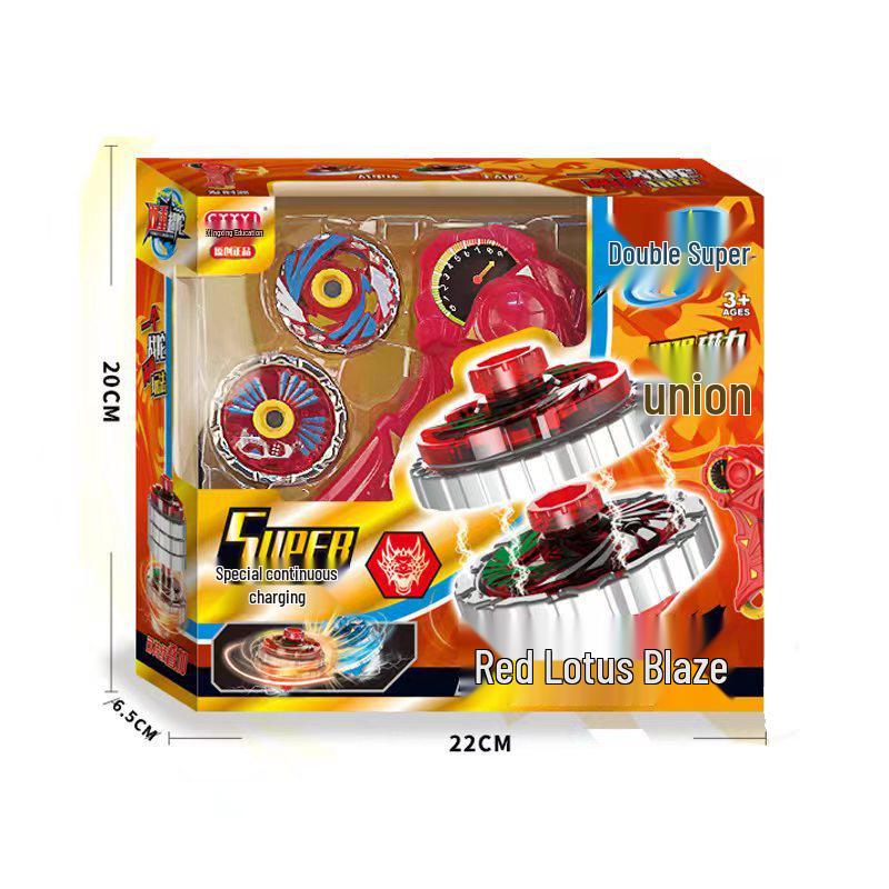 Free Shipping Dual Alloy Burst Gyro Toy - Magic Light Pull String Battle Gyro