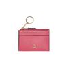 Skinny Id Case With Zipper Closure Double Card Slots Cross Grain Leather ID Card Holder Mini Women Accessories Watermelon-Red 88250-IMWM3