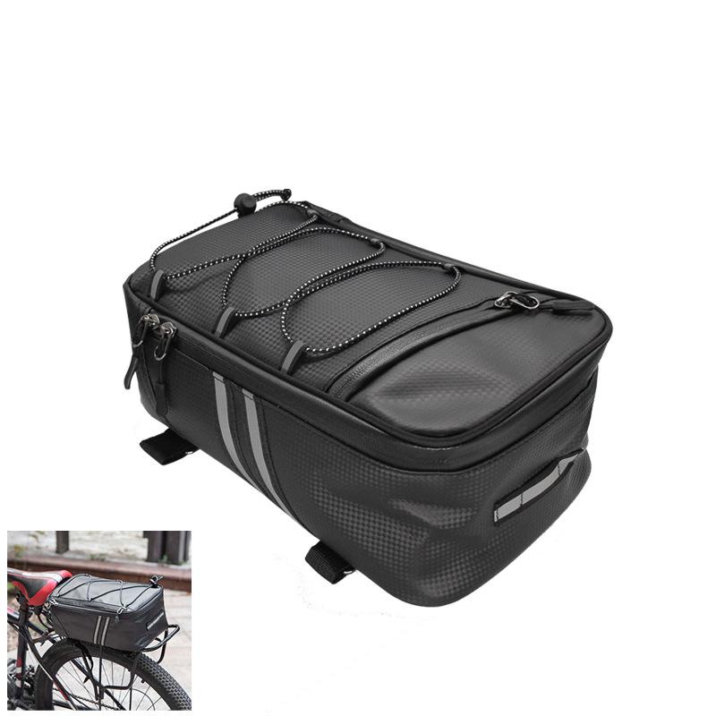 

Kolip Bicycle Rack Rear Carrier Bag Set With Rain Cover Insulated Pu Leather Waterproof Storage Luggage Pouch black