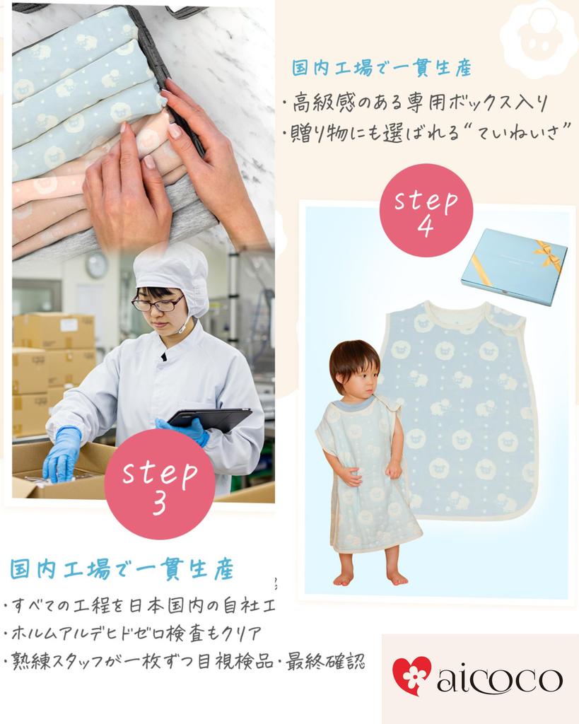 Aicoco Schlafsack aus weichem und flauschigem japanischem luftigem leichtem Babyschlafsack für Frühling und Unisex-Modell für Neugeborene und Jungen Gaze-Konstruktion für