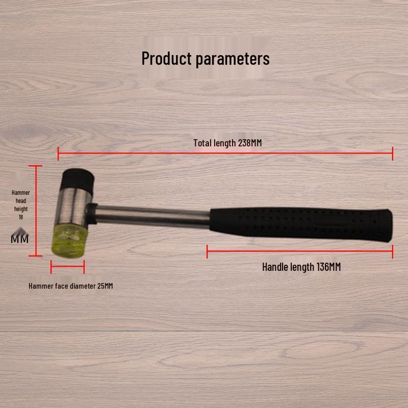 Multi-Functional Double-Headed Rubber Mallet with Detachable Handle