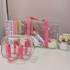 Macaron Color PVC Jelly Bag - Transparent Large-capacity Waterproof Makeup Bag for Business Trips, Travel, Swimming, Beach and Bathing.