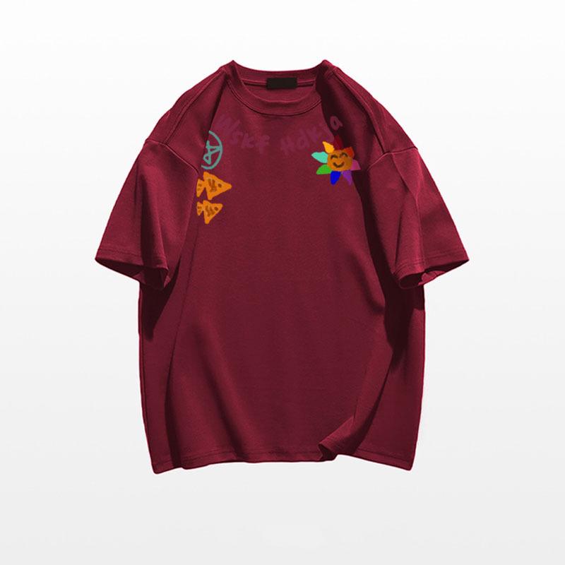 

Женская футболка 2025 в стиле ретро, серая, свободного кроя, с коротким рукавом L