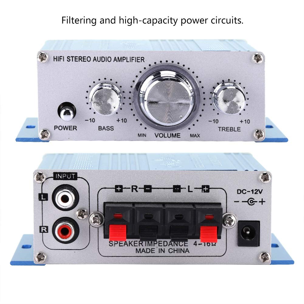 Car Auto Amplifier Power Amplifier Mini Digital Audio Amplifier Treble Bass Volume Control CD