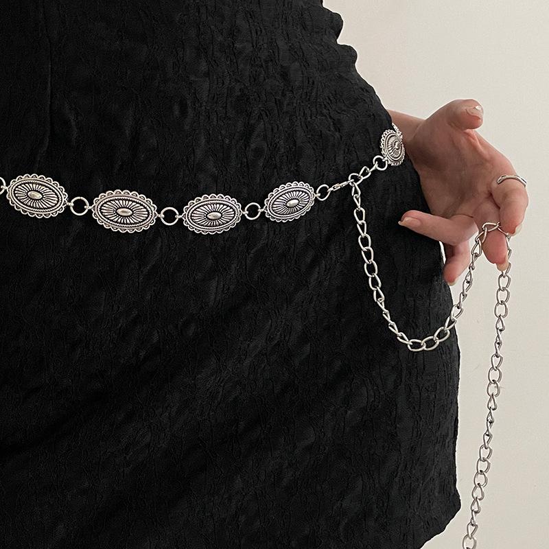 

Exquisite Handwoven Bohemian Retro Waist Chain – Trendy Belt Accessory for Women One Size серебряный