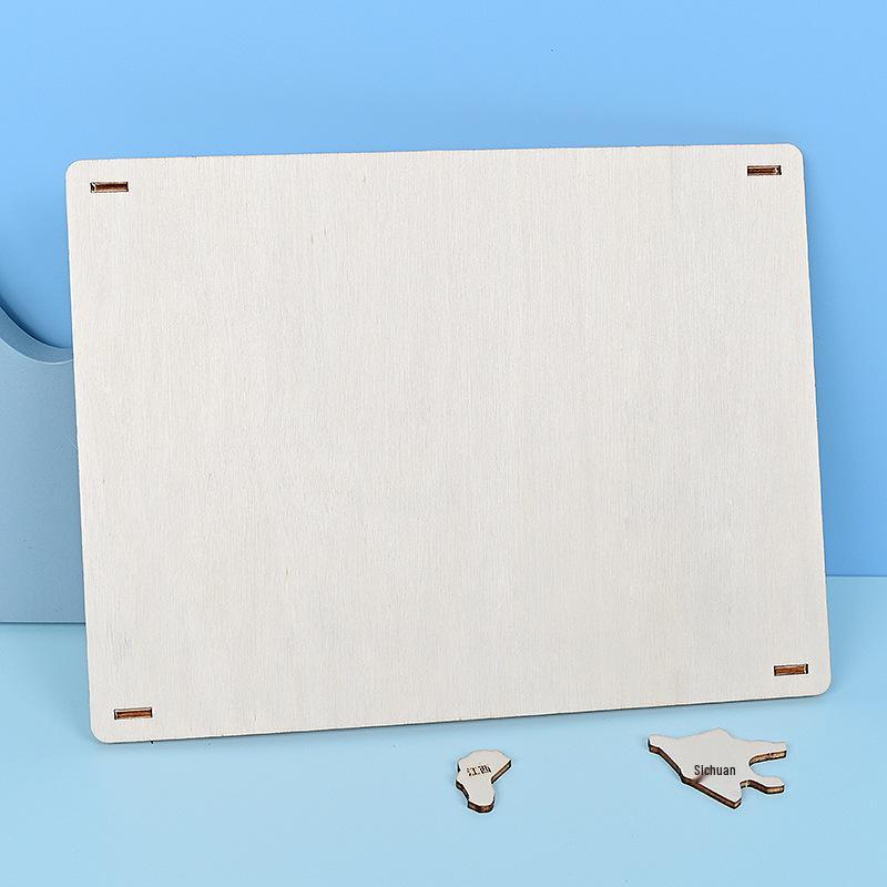 Handmade Wooden Geography Jigsaw Puzzle for Kids' STEM Learning