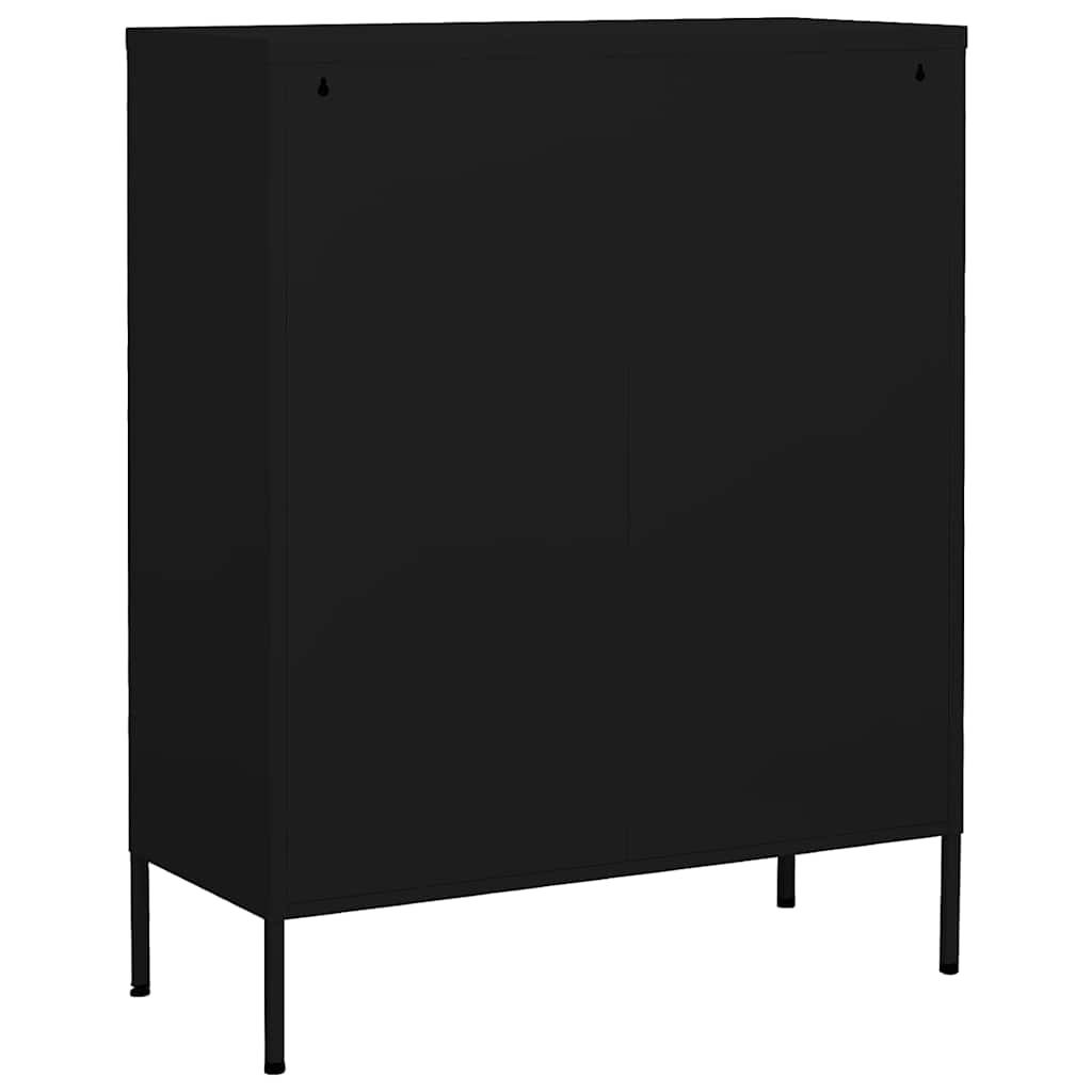 vidaXL Lagerschrank Schwarz 80x35x101,5 cm Stahl