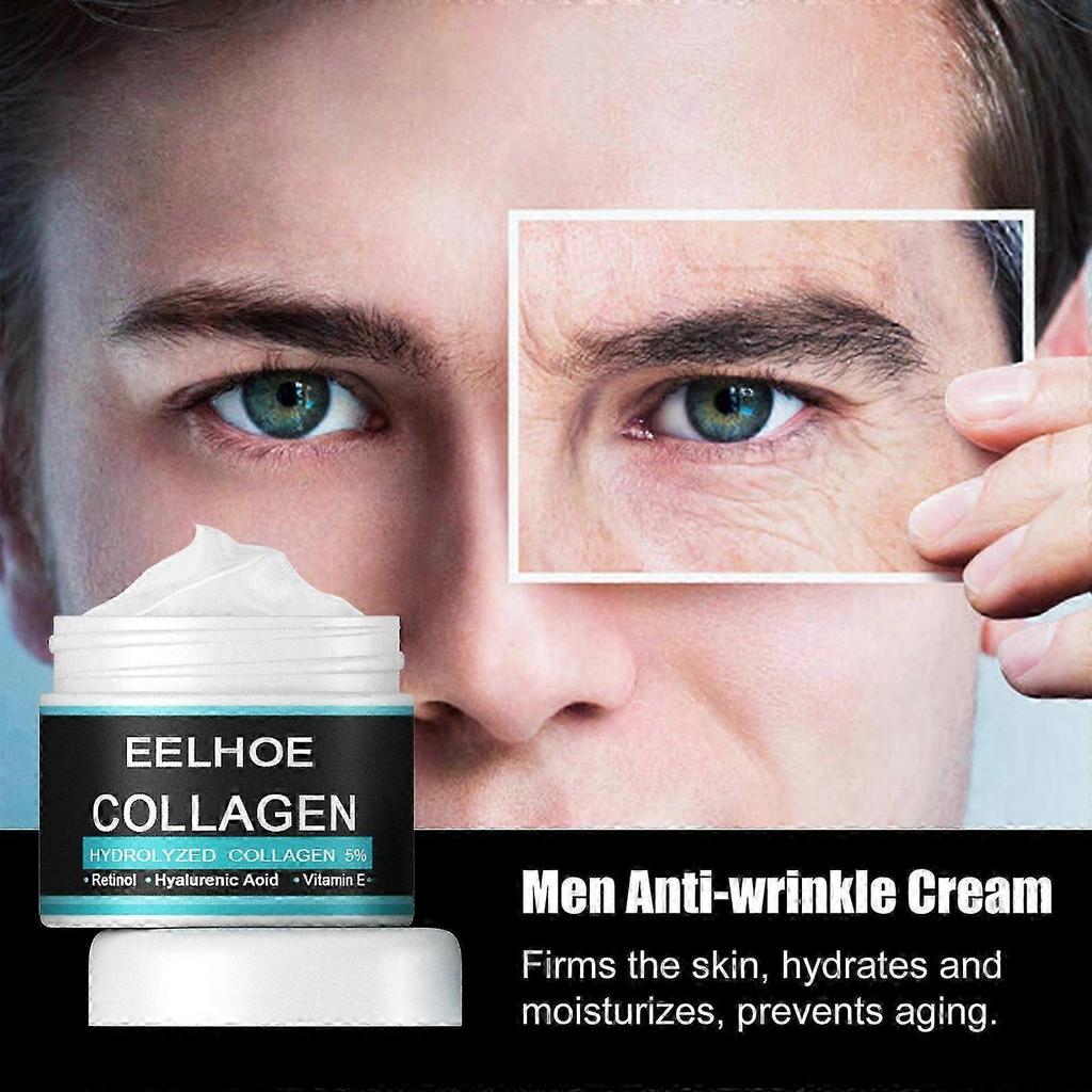 1PC Collagen Men's Anti-Aging Wrinkle Cream, 50g Face Moisturizer Age Rewind Anti Aging Cream for Men, Skin Firming and Tightening Lotion"--ZZ1