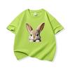 Kids Cotton T Shirt Cute Peeking Rabbit Print Crew Neck Short Sleeve Tee Casual Breathable Boys Girls Summer Tops