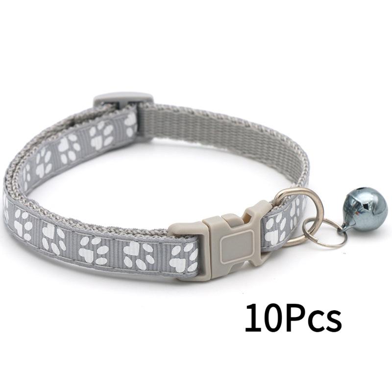 

Pet Patch Collar Dog Cat Collar Single Paw Print Bell Collar Cat Buckle Collar Hot Selling Collar серый