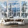 Tapestry Snowy View from the Window On the Wall with a Landscape