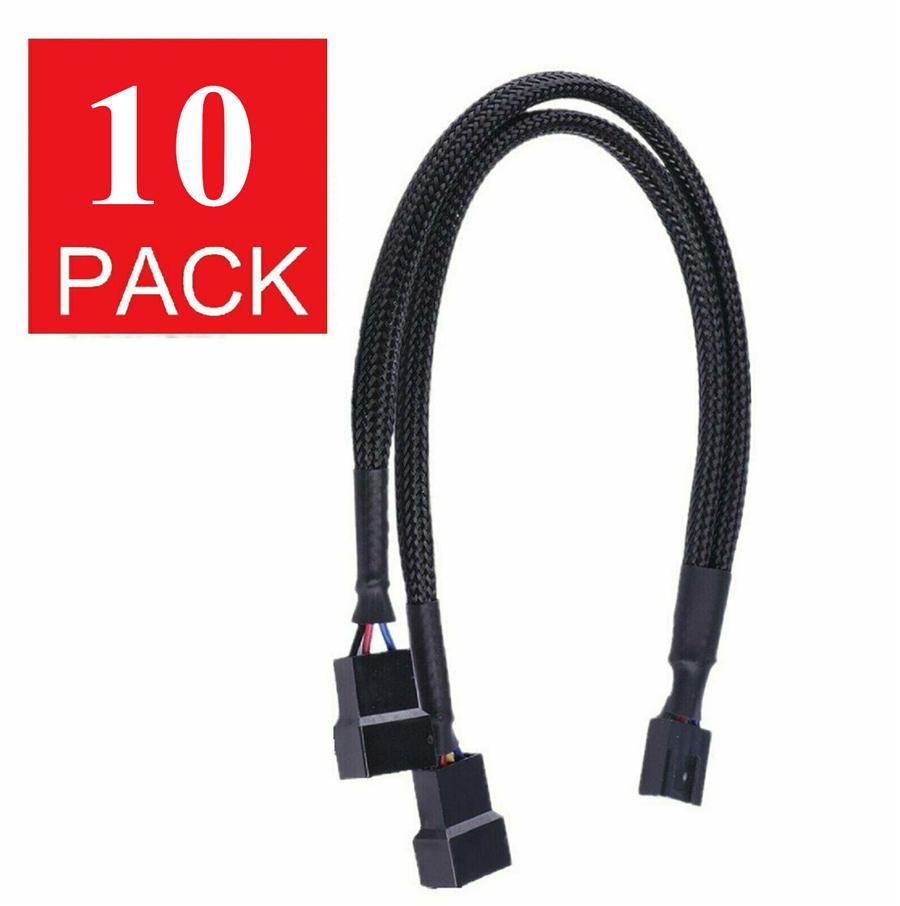 10Pcs 4-Pin PWM to Dual PWM Computer Case Fan Power Y-Splitter Cable  Wire 27cm