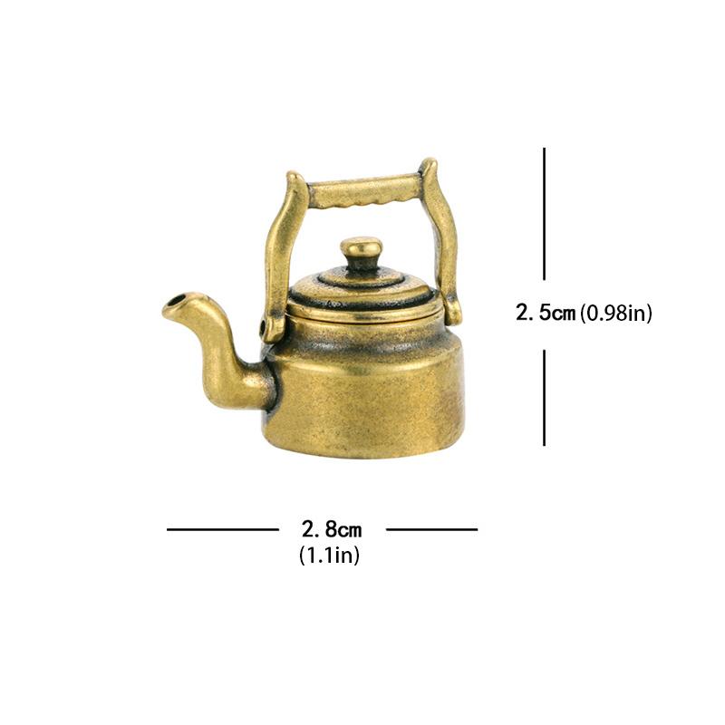 

Antique Copper Mini Fingertip Kettle Teapot Retro Brass Tea Pet Desk Tea Ceremony Ornaments Home Decor Collection Crafts