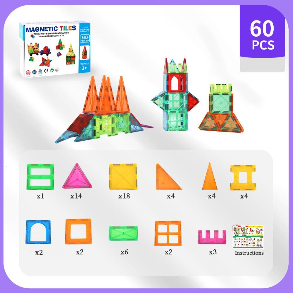 2025 Magnetic Building Blocks: Strong Magnet City Light & Shadow Architecture Stained Glass Tiles