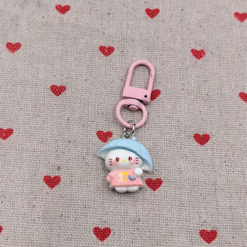 Versatile Cute Cartoon Cat Resin Pendant Backpack Charm for Students and Kids Keychain