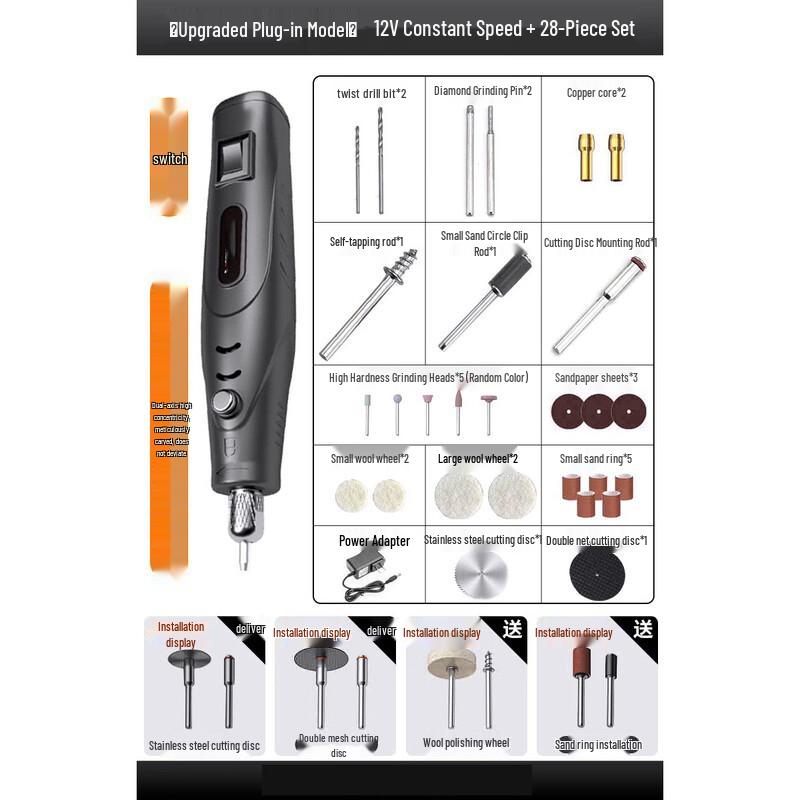 Chugouxiang Handheld 12V Electric Polisher Kit CN plug (adapter included)