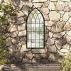 VidaXL Garden Mirror Black 100x45 Cm Iron for Outdoor Use