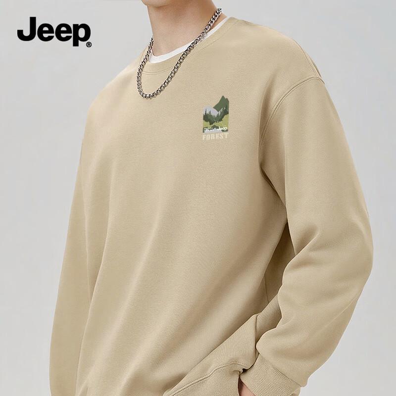 Jeep Men's Heavyweight Loose-Fit Crew Neck Sweatshirt