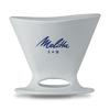 Melitta Coffee Dripper, 2-4 Cup Capacity, Premium Filter, 1x2, Includes Saucer and Measuring Spoon, Made in Japan, Hasami Ware, PF-WH, 1x2, White