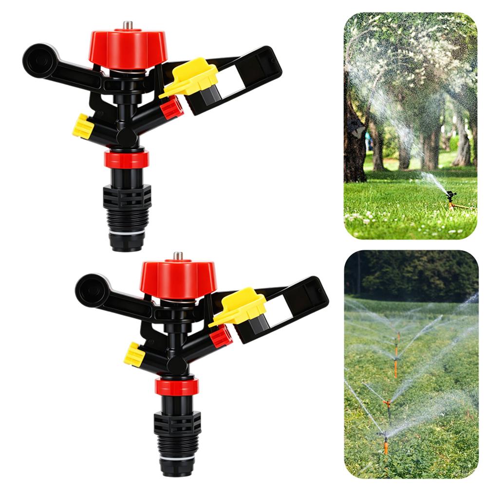 360 Degree Automatic 2-outlets Sprinkler Head 1/2" Male Thread Rotary Rocker Nozzle Garden Lawn Farmland Irrigation Sprayer 4Pcs