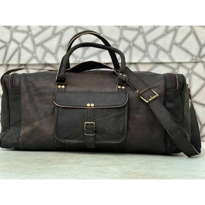 Männer Seesack Gym Weekend Overnight (Extar-Gepäcktasche) Echtes Leder für Reisen