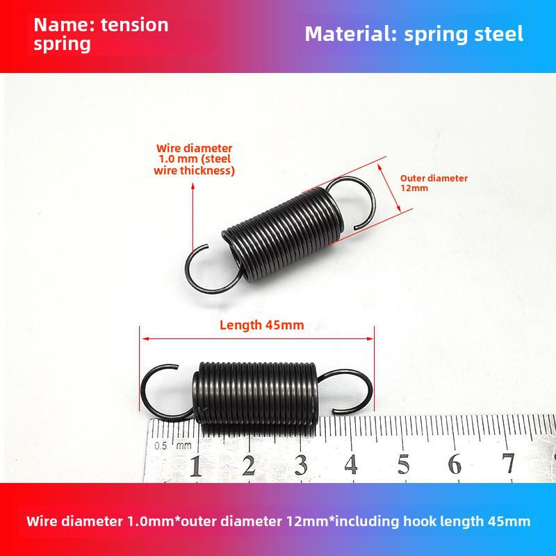 1.0mm Yellow Spring Steel Tension Spring with Hook Clamp for Mop Brake Binding Machine