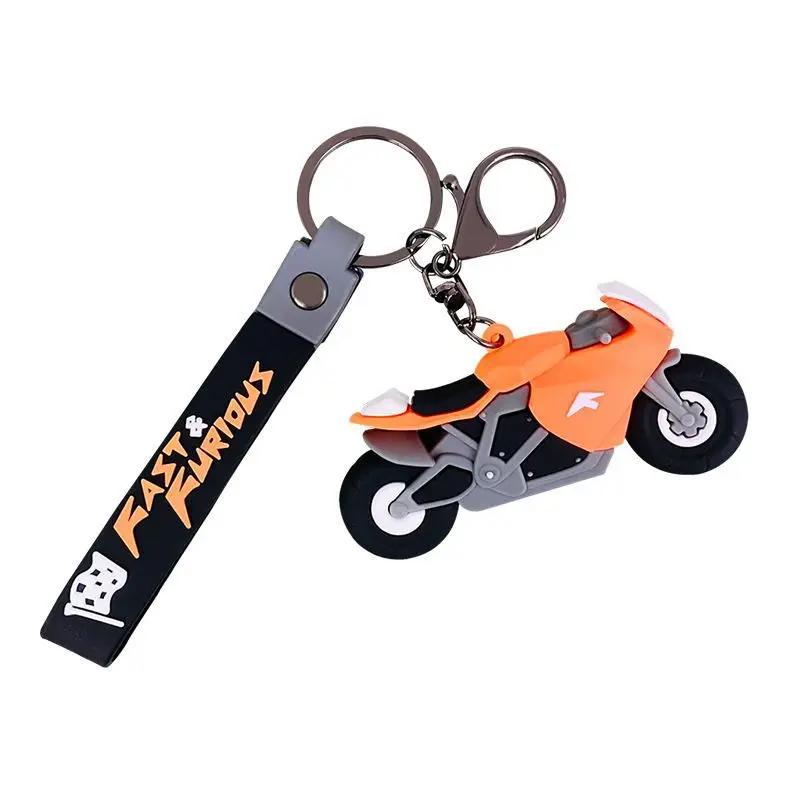 Car Keychain Motorcycle Style Keyring Bag Backpack Charm Car Hanging Pendant Motor Racing Boys Girls Gift Keychain Accessories