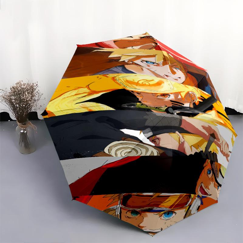1 PC Automatic Folding Umbrella - Naruto Evolution Pattern Portable Foldable Design With 8 Ribs Christmas Birthday Gifts